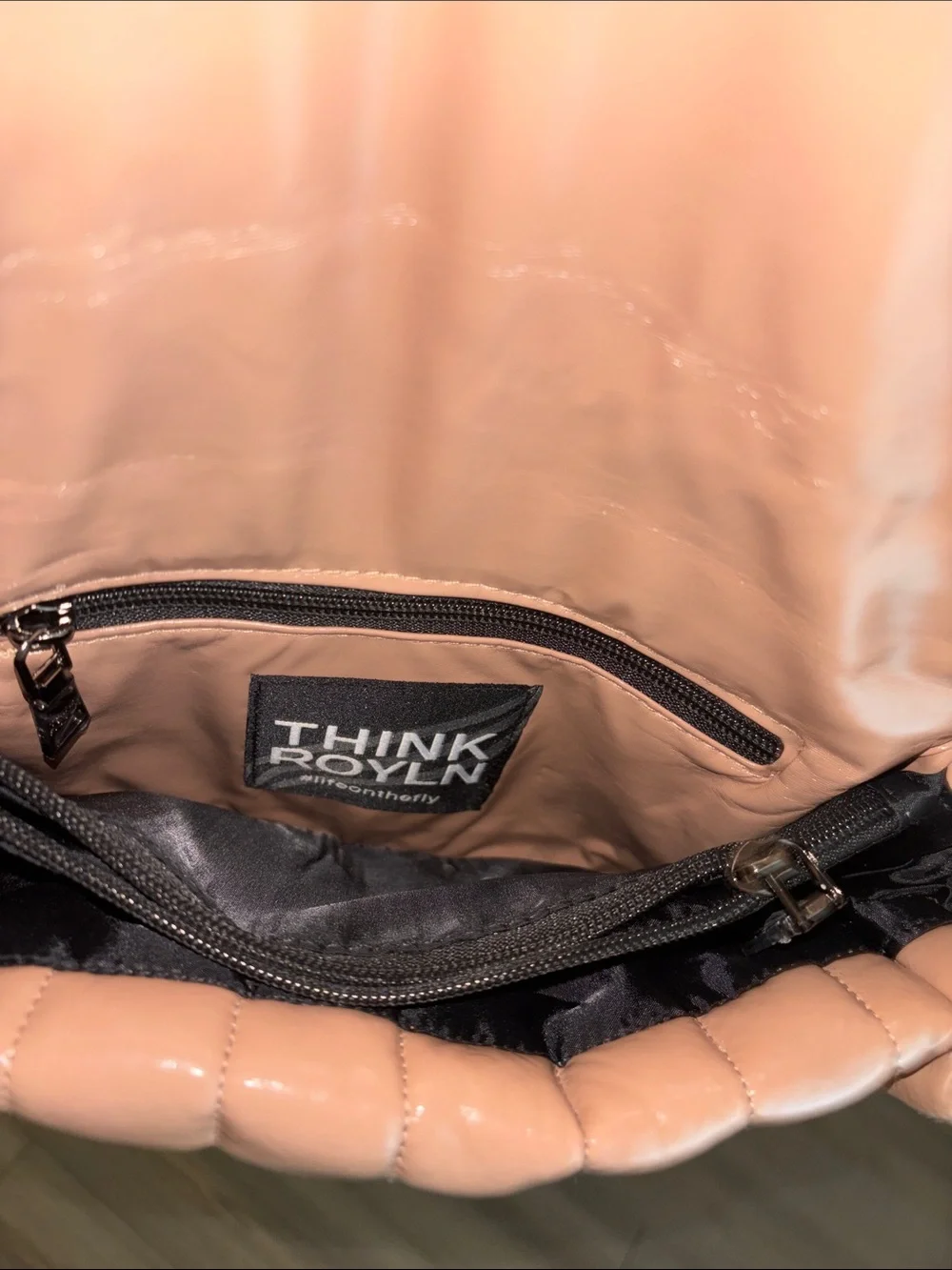 Think Royln Bar Bag in Nude Patent